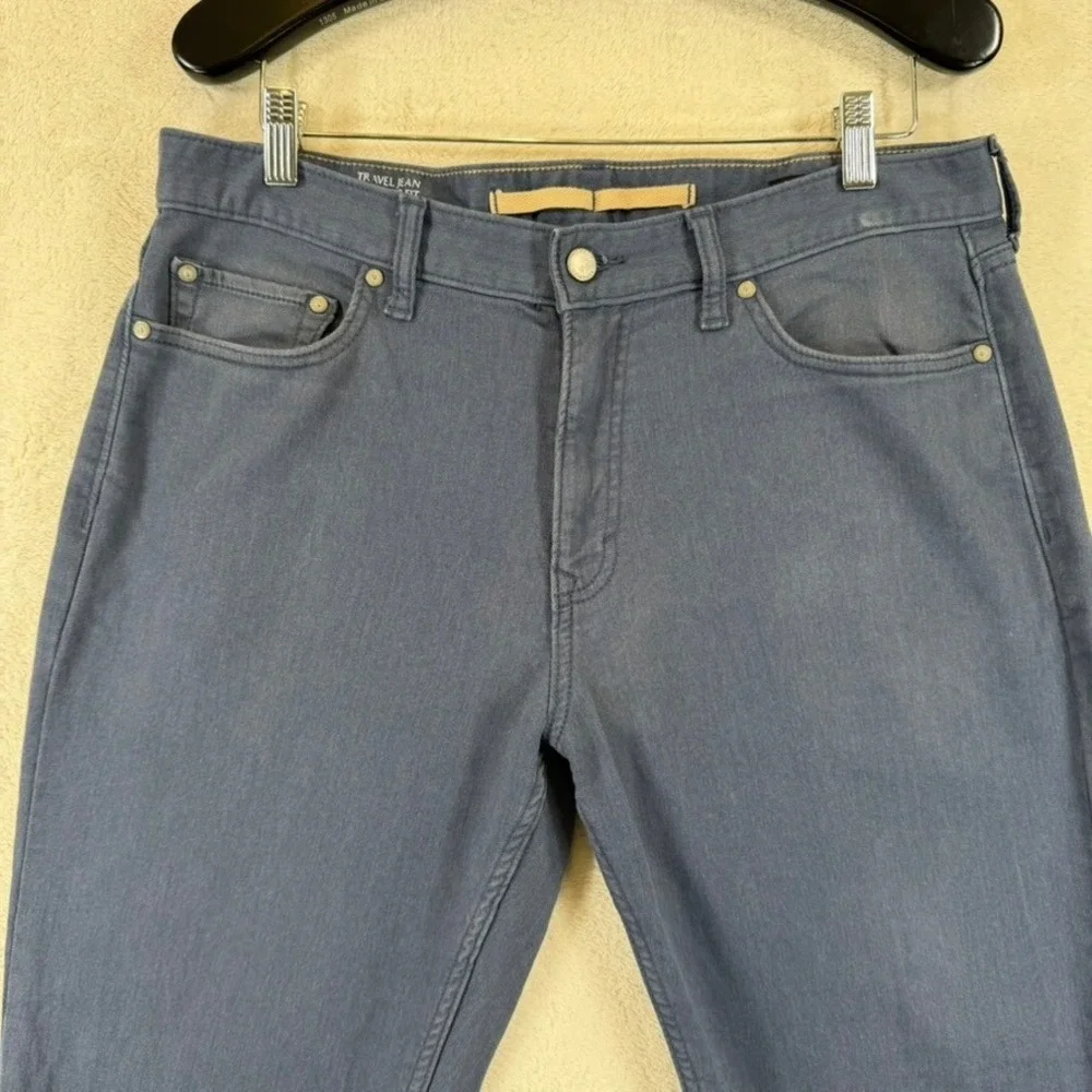 Banana Republic Travel Jean Athletic Fit Blue Heather Mens 35x30 Washwell
